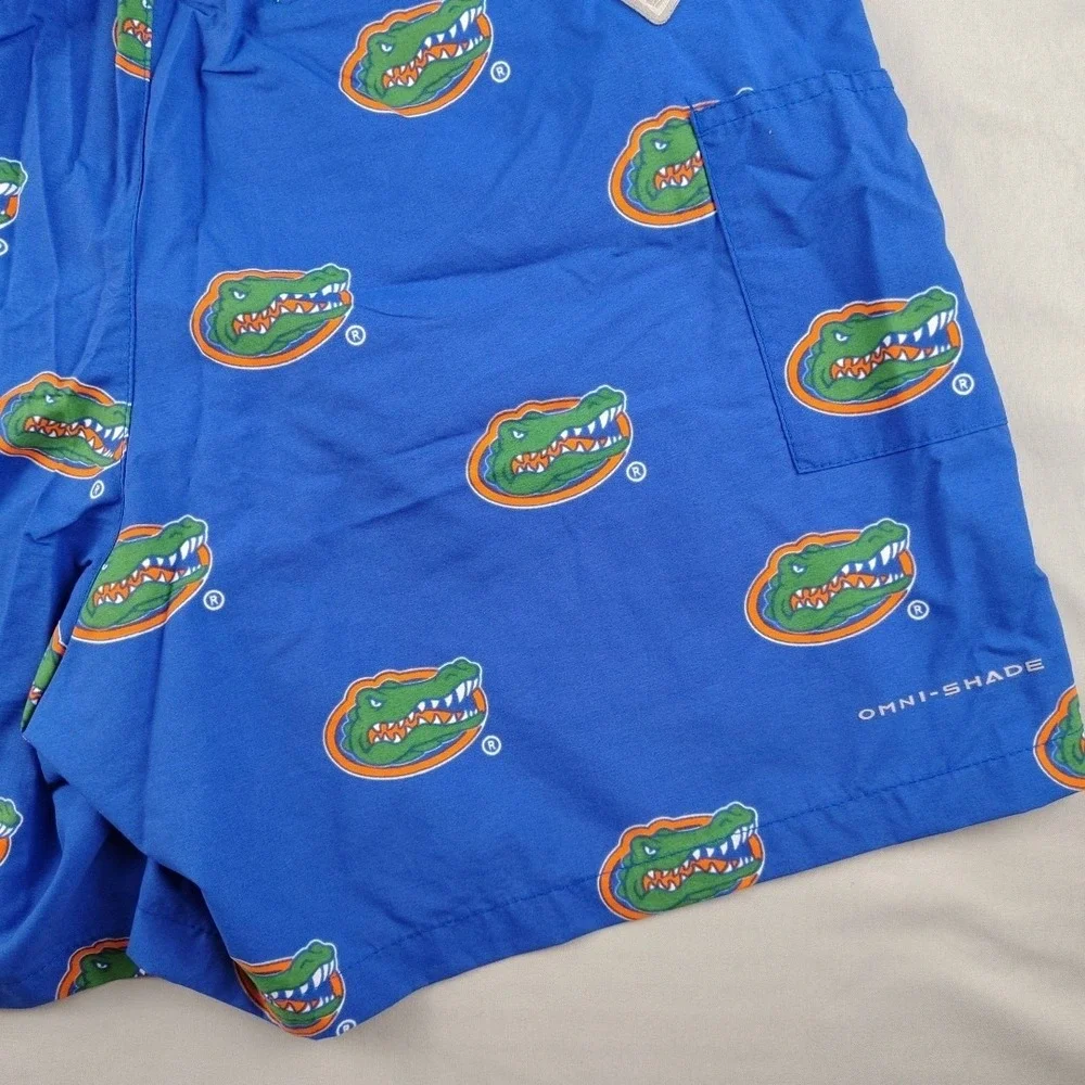 Columbia PFG Mens Medium Florida Gators Swim Trunks Blue NCAA Gator Logo Shorts